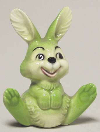 Animals-Figurines Green Rabbit Sitting - Boxed