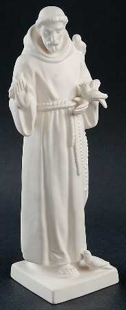 All White Figurines Saint Francis-Matte - No Box