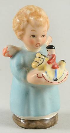 Goebel Figurines Angel With Rocking Horse-Blue - No Box