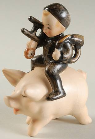 Maria Spotl Figurines (SPO MARK) Chimney Sweep On A Pig - No Box