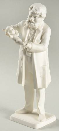 All White Figurines Obstetrician With Baby-Matte - No Box