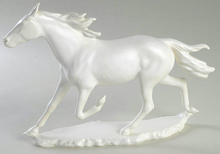 All White Figurines Running Horse-Glossy - Boxed
