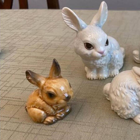 Animals-Figurines Bunny Small-Sitting Brown - With Box