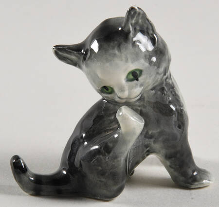 Animals-Figurines Kitten-Grey - No Box