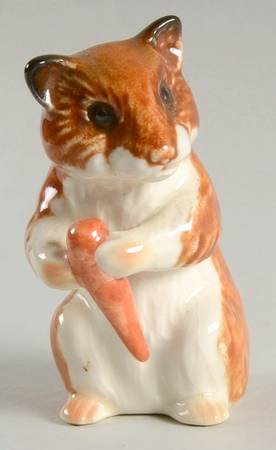 Animals-Figurines Golden Hamster With Carrot - No Box