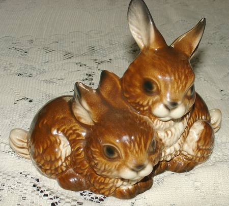 Animals-Figurines Brown Bunnies - No Box