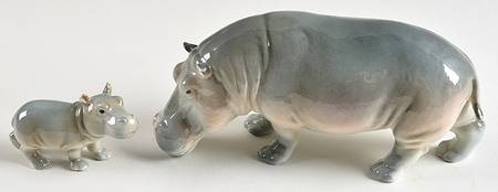 Animals of The Serengeti Pair Of Hippopotamus - Boxed