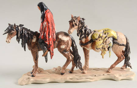 De Grazia Figurines Alone-Indian On Horse - No Box