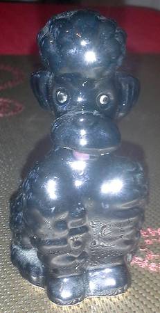 Dogs Black Sitting Poodle - No Box