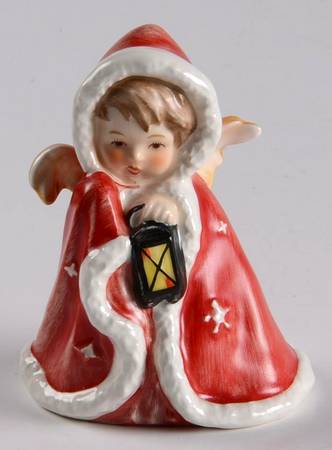 Janet Robson Figurines Angel With Lantern-Red - Boxed