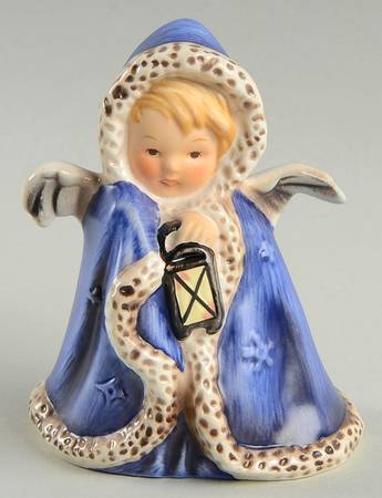 Janet Robson Figurines Angel With Lantern-Blue-Blonde - Boxed