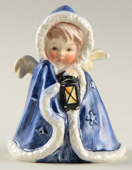 Janet Robson Figurines Angel With Lantern-Blue - Boxed