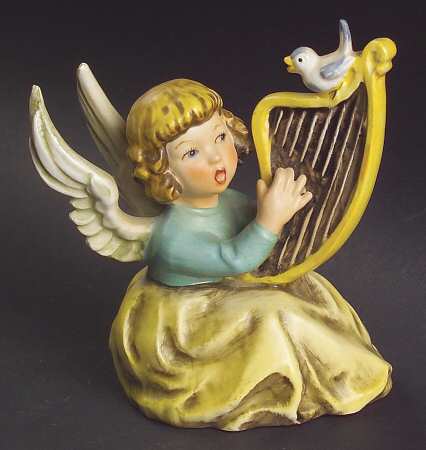 Janet Robson Figurines Angel With Harp - Boxed