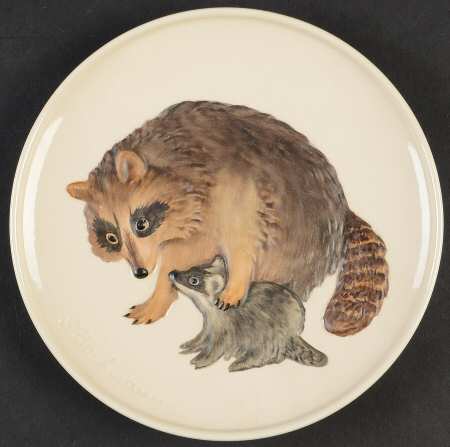 Mother's Day Plate Racoons - Boxed