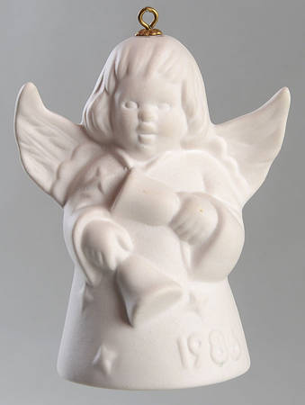 Angel Bell Ornament Angel With Bells-White - Boxed