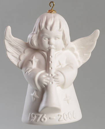 Angel Bell Ornament Angel With Horn-White-1976-2006 - No Box