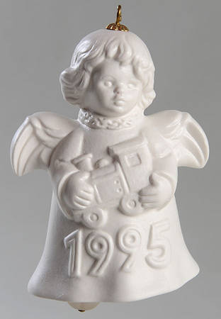 Angel Bell Ornament Angel With Train-White - No Box