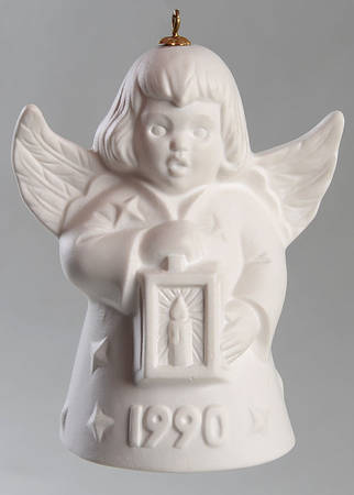 Angel Bell Ornament Angel With Lantern-White - Boxed