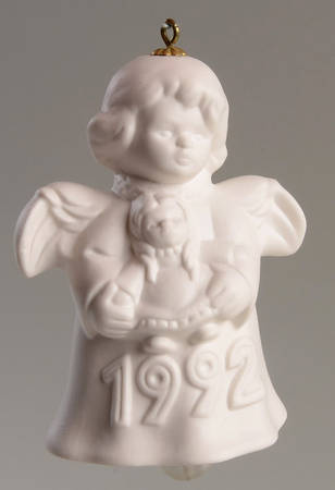 Angel Bell Ornament Angel With Doll-White - No Box