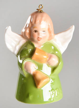 Angel Bell Ornament Angel With Bells-Green - No Box