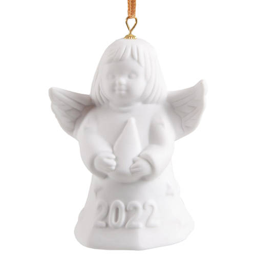 Angel Bell Ornament Angel With Tree - White - With Box 47a