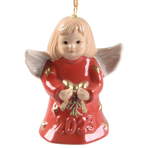 Angel Bell Ornament Angel With Bow - Paradise Pink - No Box Nb48b