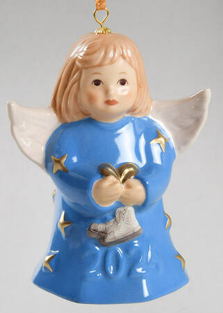 Angel Bell Ornament Angel With Skates-Cyan - No Box 49b