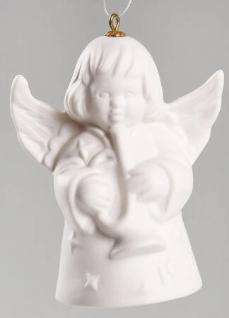 Angel Bell Ornament Angel With Trumpet-White - Boxed