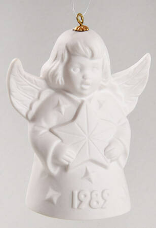 Angel Bell Ornament Angel With Star-White - No Box