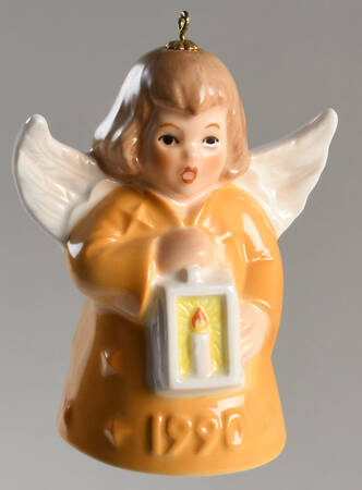 Angel Bell Ornament Angel With Lantern-Yellow - No Box
