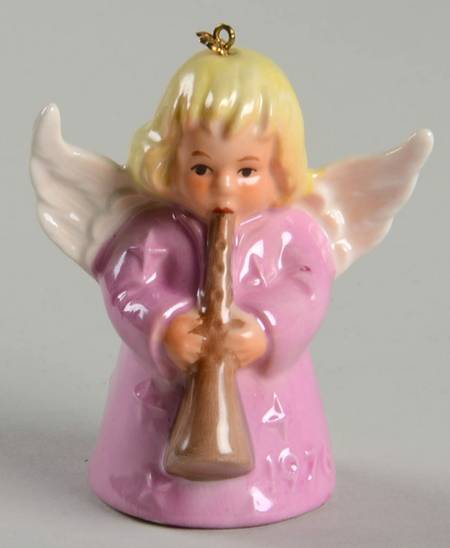 Angel Bell Ornament Angel With Horn-Pink - No Box