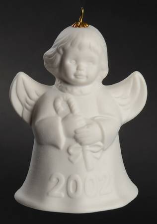 Angel Bell Ornament Angel With Candy Cane-White - No Box