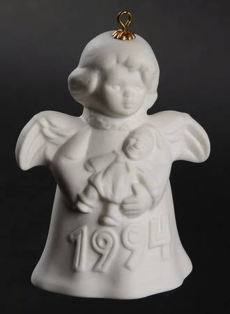 Angel Bell Ornament Angel With Clown-White - Boxed
