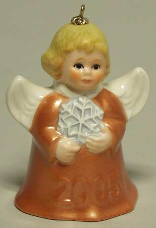 Angel Bell Ornament Angel With Snowflake-Copper - With Box