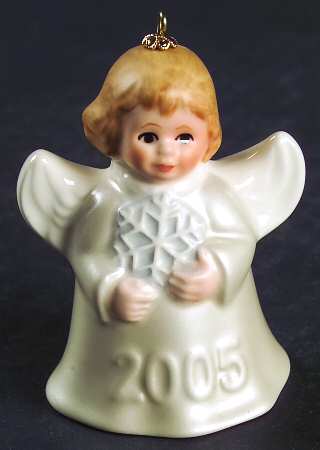 Angel Bell Ornament Angel With Snowflake-Pearl - No Box