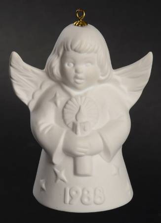 Angel Bell Ornament Angel With Candle-White - Boxed