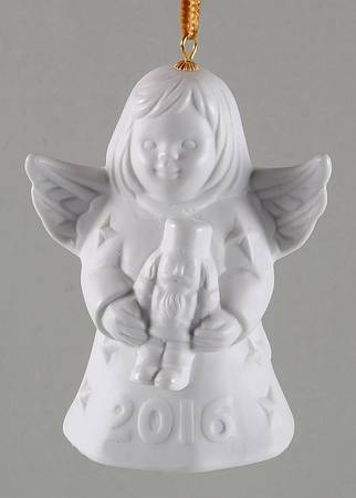 Angel Bell Ornament Angel With Nutcracker - White - With Box Bx41a