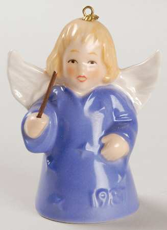 Angel Bell Ornament Angel With Baton-Purple - Boxed