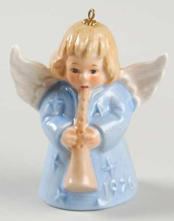 Angel Bell Ornament Angel With Horn-Blue - No Box