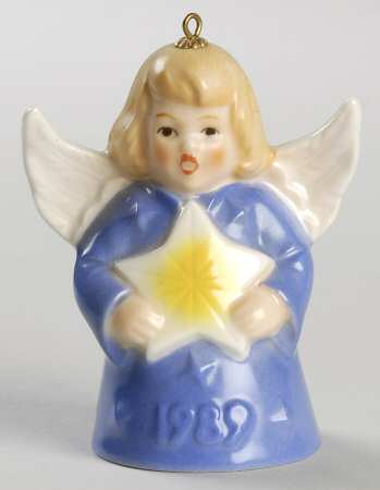 Angel Bell Ornament Angel With Star-Purple - No Box