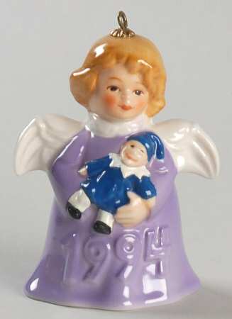 Angel Bell Ornament Angel With Clown-Purple - No Box