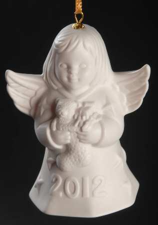 Angel Bell Ornament Angel With Stocking-White - With Box 37a
