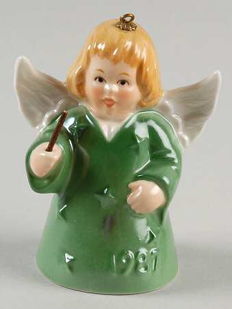 Angel Bell Ornament Angel With Baton-Green - No Box