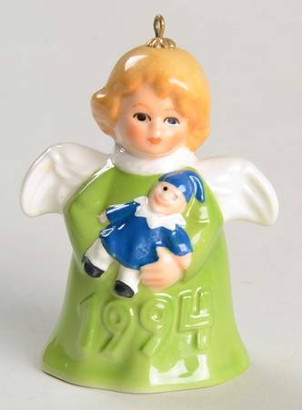 Angel Bell Ornament Angel With Clown-Green - No Box