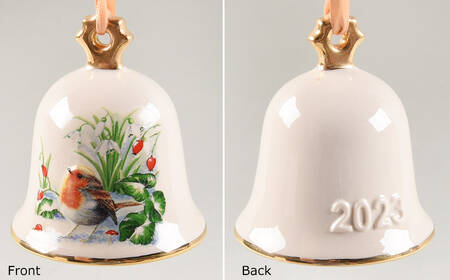 Annual Christmas Bell Berries And Bird - Boxed
