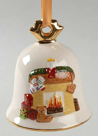 Annual Christmas Bell Presents By The Fireplace - Boxed