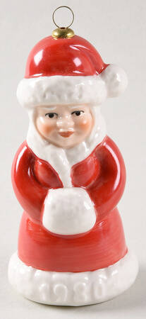 Annual Christmas Ornament-Porcelain Mrs. Santa-Color - Boxed