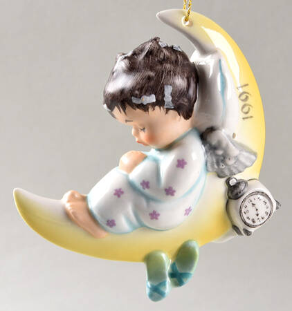 Annual Christmas Ornament-Porcelain Girl Sleeping On Moon - No Box