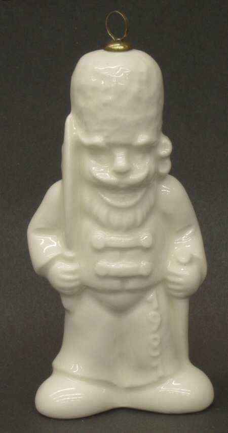 Annual Christmas Ornament-Porcelain Nutcracker-White - Boxed