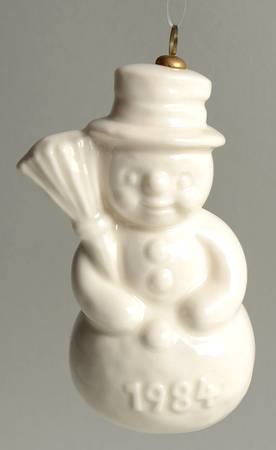 Annual Christmas Ornament-Porcelain Snowman-White - Boxed